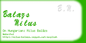 balazs milus business card